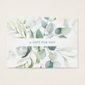 Elegant Eucalyptus Rustige Cadeaubon Visitekaartje (Voorkant)