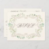 Elegant Eucalyptus  Rustisch Lijst Wedding Briefkaart (Voorkant / Achterkant)