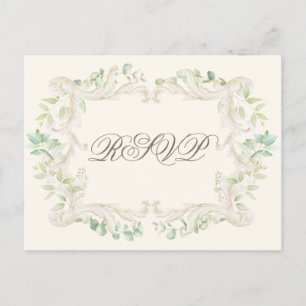 Elegant Eucalyptus Rustisch Lijst Wedding Briefkaart