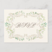 Elegant Eucalyptus  Rustisch Lijst Wedding Briefkaart (Voorkant)