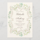 Elegant Eucalyptus  Rustisch Lijst Wedding Kaart (Voorkant)