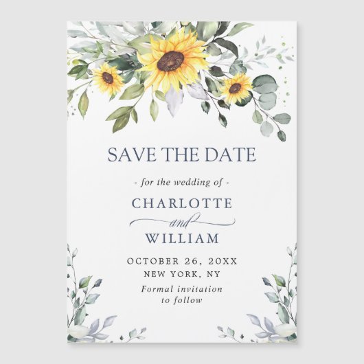 Elegant Eucalyptus Save the Date Magnetic Card (Voorkant)
