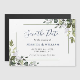 Elegant Eucalyptus Save the Date Magnetic Card