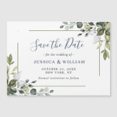 Elegant Eucalyptus Save the Date Magnetic Card (Voorkant)