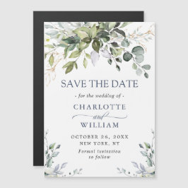 Elegant Eucalyptus Save the Date Magnetic Card