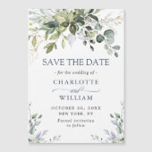 Elegant Eucalyptus Save the Date Magnetic Card (Voorkant)