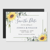 Elegant Eucalyptus Save the Date Magnetic Card (Voorkant / Achterkant)
