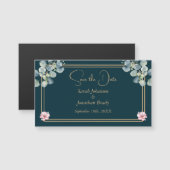 Elegant Eucalyptus Save the Date Magnetic Card (Voorkant / Achterkant)