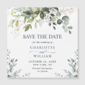 Elegant Eucalyptus Save the Date Magnetic Card (Voorkant)