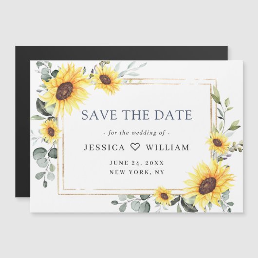 Elegant Eucalyptus Save the Date Magnetic Card (Voorkant / Achterkant)