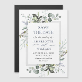 Elegant Eucalyptus Save the Date Magnetic Card