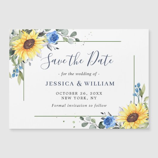 Elegant Eucalyptus Save the Date Magnetic Card (Voorkant)