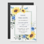 Elegant Eucalyptus Save the Date Magnetic Card (Voorkant / Achterkant)