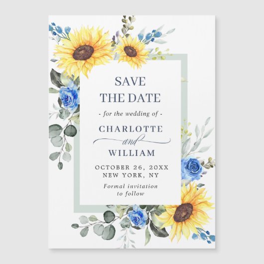 Elegant Eucalyptus Save the Date Magnetic Card (Voorkant)