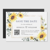 Elegant Eucalyptus Save the Date QR Magnetic Kaart (Voorkant / Achterkant)