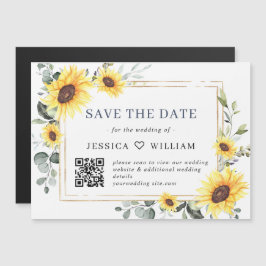 Elegant Eucalyptus Save the Date QR Magnetic Kaart