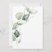 Elegant Eucalyptus Script Baby shower Kaart (Achterkant)