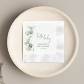 Elegant Eucalyptus Script Baby shower papier Servet