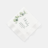 Elegant Eucalyptus Script Baby shower papier Servet (Hoek)