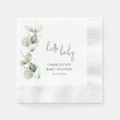 Elegant Eucalyptus Script Baby shower papier Servet (Voorkant)