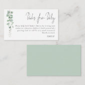 Elegant Eucalyptus Script Books for Baby shower Informatiekaartje (Voorkant / Achterkant)