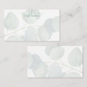 Elegant Eucalyptus Script Monogram Initialen Notitiekaartje (Voorkant / Achterkant)