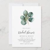 Elegant Eucalyptus Script-Vrijgezellenfeest Kaart (Voorkant)