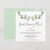 Elegant Eucalyptus Script Vrijgezellenfeest per Ma Kaart (Voorkant / Achterkant)