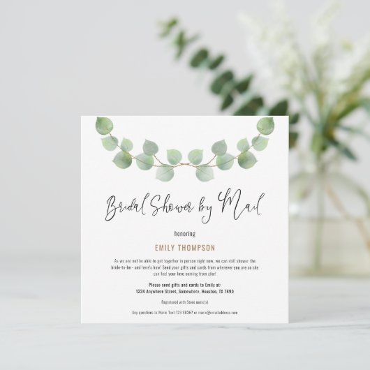 Elegant Eucalyptus Script Vrijgezellenfeest per Ma Kaart (Staand voorkant)