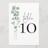 Elegant Eucalyptus Script Weddenlijstnummer Kaart (Achterkant)