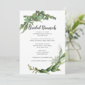 Elegant Eucalyptus Simple Bridal Brunch Menu (Staand voorkant)