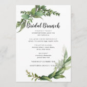 Elegant Eucalyptus Simple Bridal Brunch Menu (Voorkant)