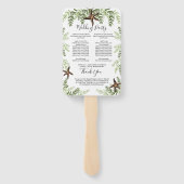 Elegant Eucalyptus Starfish Wedding Programme Handwaaier (Achterkant)