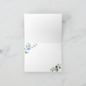 Elegant Eucalyptus Stoffig Blauw Rozen Eenvoudig 3 Bedankkaart (Binnen)