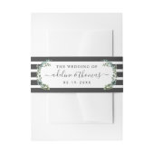 Elegant Eucalyptus Stripes Weddenschap Monogram Uitnodigingen Wikkel (Voorkant Voorbeeld)