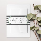 Elegant Eucalyptus Stripes Weddenschap Monogram Uitnodigingen Wikkel