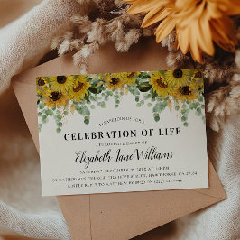 Elegant Eucalyptus & Sunflower Celebration of Life Kaart