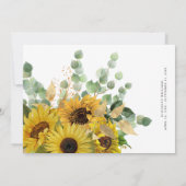 Elegant Eucalyptus & Sunflower Celebration of Life Kaart (Achterkant)