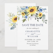 Elegant Eucalyptus Sunflower Floral Weddenschap Sa Save The Date (Voorkant / Achterkant)
