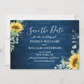 Elegant Eucalyptus Sunflower Floral Wedding Save The Date (Achterkant)