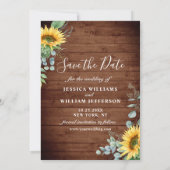 Elegant Eucalyptus Sunflower Floral Wedding Save The Date (Achterkant)