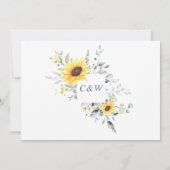 Elegant Eucalyptus Sunflower Floral Wedding Save The Date (Achterkant)