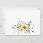 Elegant Eucalyptus Sunflower Floral Wedding Save The Date (Achterkant)
