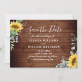 Elegant Eucalyptus Sunflower Floral Wedding Save The Date (Achterkant)