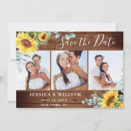 Elegant Eucalyptus Sunflower Floral Wedding Save The Date