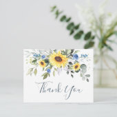 Elegant Eucalyptus Sunflower Florenz Briefkaart (Staand voorkant)