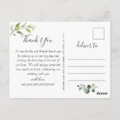 Elegant Eucalyptus Sunflower Florenz Briefkaart (Achterkant)