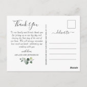 Elegant Eucalyptus Sunflower Florenz Briefkaart (Achterkant)