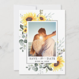 Elegant Eucalyptus Sunflower FOTO Weddenschap Save The Date