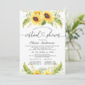 Elegant Eucalyptus Sunflower Virtueel Vrijgezellen Kaart (Staand voorkant)